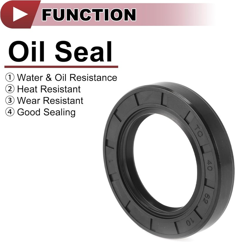 HEROFFIX 5 Pcs Rotary Shaft Seal High Pressure Oil Seal 40x62x10mm Black Nitrile 70 Durometer Rubber - Image 3